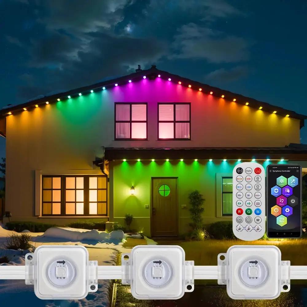 

90M Permanent Outdoor Lights APP Smart RGBIC Eaves LED Lights Full House Party Daily Lighting Christmas Holiday Decorations 16.4ft&US Plug