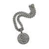 Colgante de Moneda de Dólar con Pedrería Hip Hop con Cadena Cubana Dorada - Accesorio Unisex de Moda