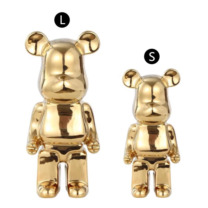 Electroplating Cartoon Bear Ornament Piggy Bank Resin Handicraft Creativity Affordable Luxury Desktop Living Room Decoration