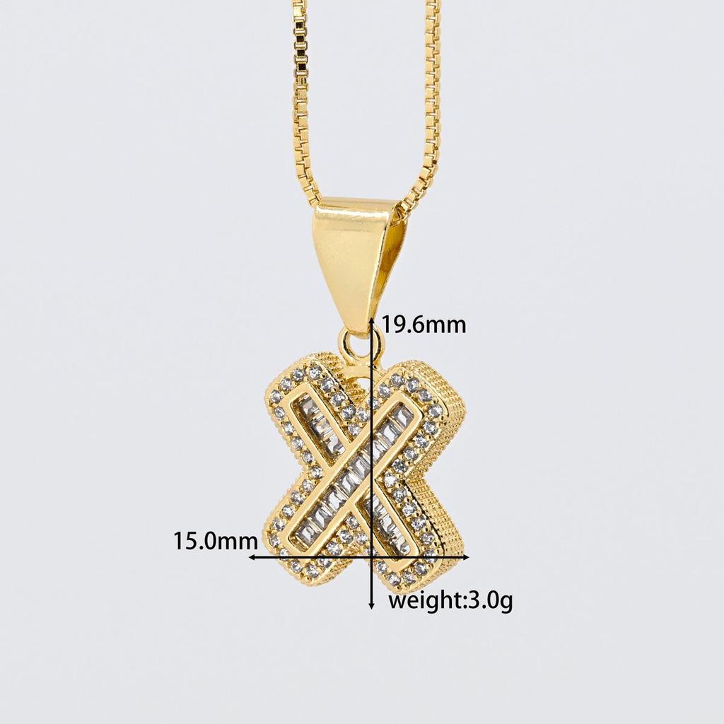Cross Pendant with Micro Pave Cubic Zirconia - 26 Letter Options for DIY Jewelry Accessories