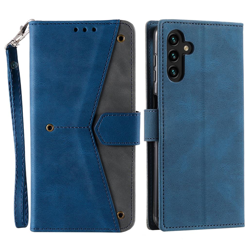 For Samsung Galaxy S26/S26 Pro Leather Case Splicing Stitching Wallet Phone Cover with Wrist Strap