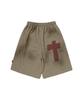 Garter Gallery Hidden Pocket Dirty Bermuda Sweat Shorts_Beige