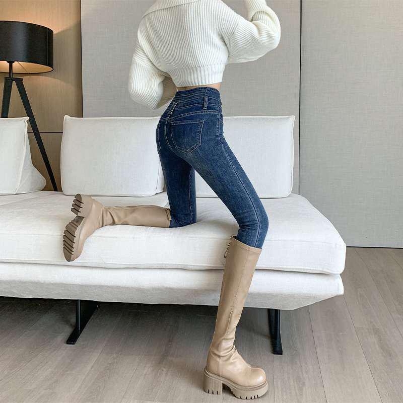 High-Quality Stretchy Skinny High-Waisted Slim Fit Jeans for Women Medium