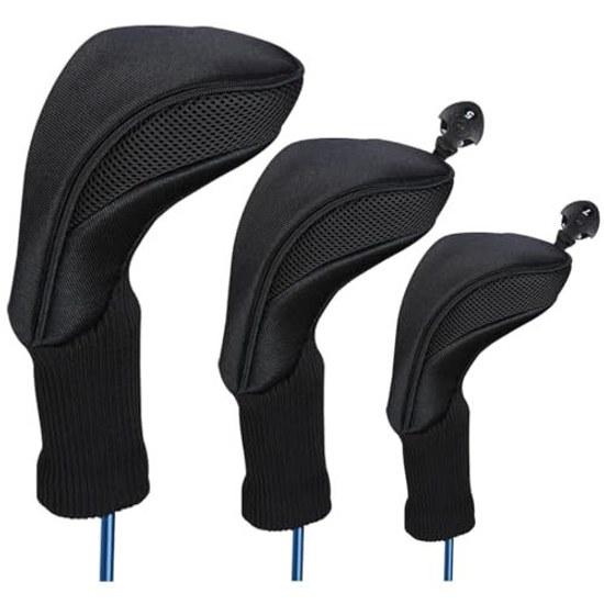 Sulanx Golf Head Cover Set Driver Fairway Wood Utility Single 3-Piece 4-Piece 5-Piece