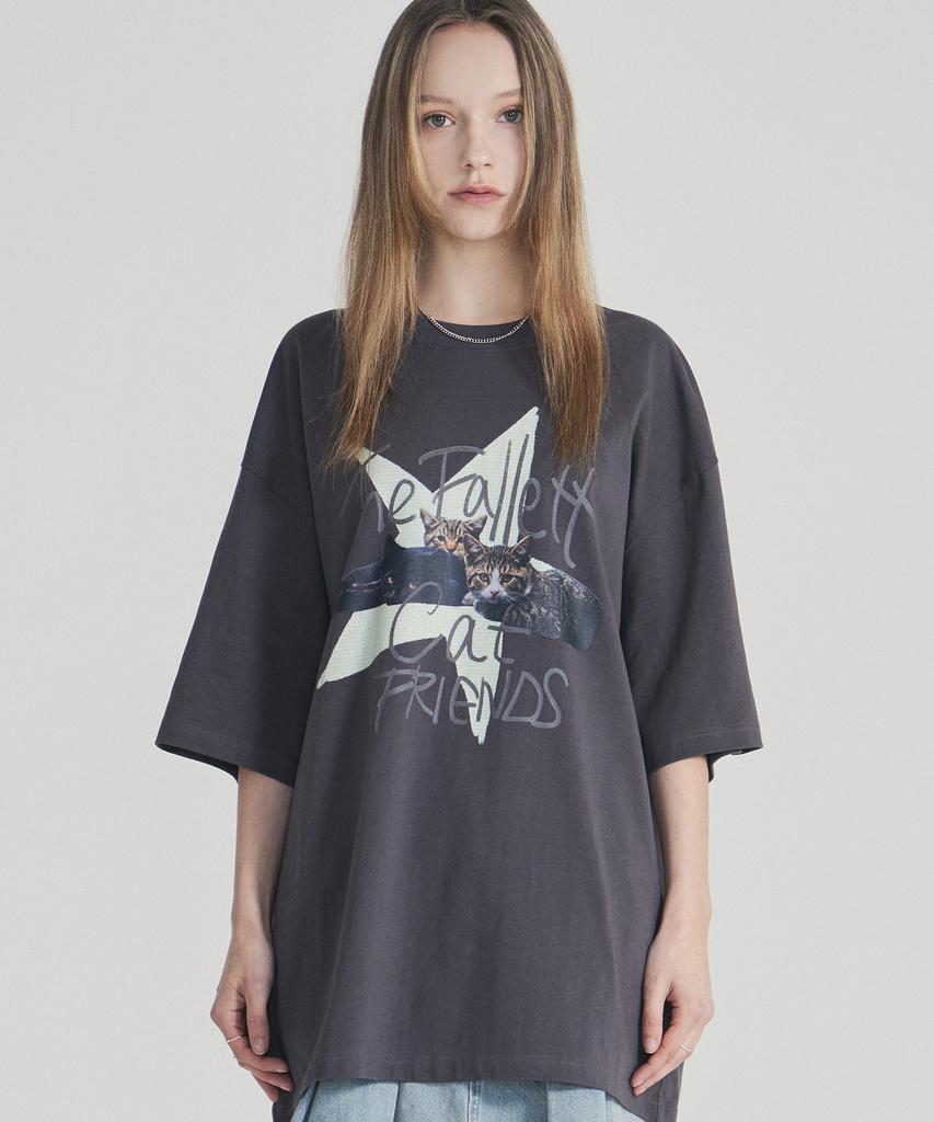 FALLETT Star Nero Short Sleeve T-Shirt Charcoal
