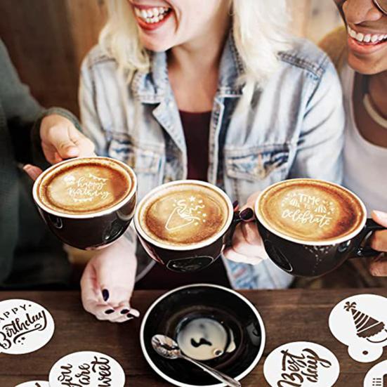 20 Pcs Cake Flower Spray Molds Different Patterns Reusable Food Grade Cookie Stencils Coffee Decoration Stencils Templates