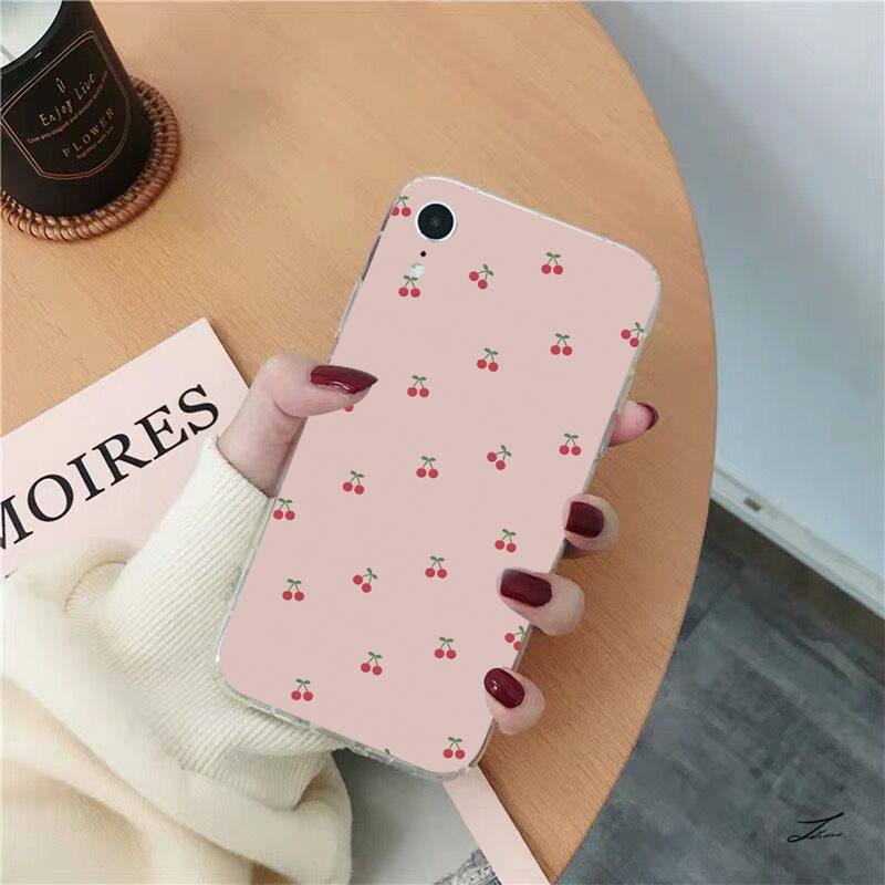 Food fruit red pomegranate and Cherry Phone Case for iPhone 13 11 12 pro XS MAX 8 7 6 6S Plus X 5S SE 2020 XR case