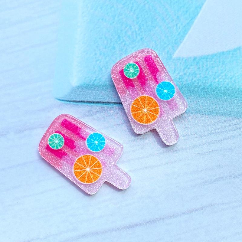 50Pcs/Lot Cute Mixed Shiny Mini Ice Cream Flatback Acrylic Kawaii Scrapbooking Embellishments Diy Accessories E50