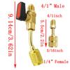 Air Conditioning Refrigerant Angled Compact Ball Valve Fits for HVAC R12 R22 R410a Charging Hoses AC Refrigerant Adapter