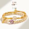 Gelber Rutilquarz & Amethyst Reichtum Anziehungs Armband - Goldenes Tigerauge, Glücksverstärkender Kristall Schmuck für Frauen