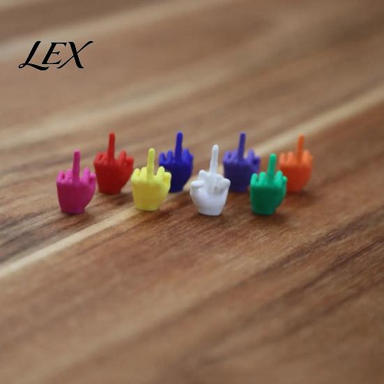 Middle Finger Desk Decoration 25/50/100Pcs 3D Printed Mini Set, Tiny Colorful for Miniature Hand Gesture Figurine Decor, Gag Gift, Party Favors Small