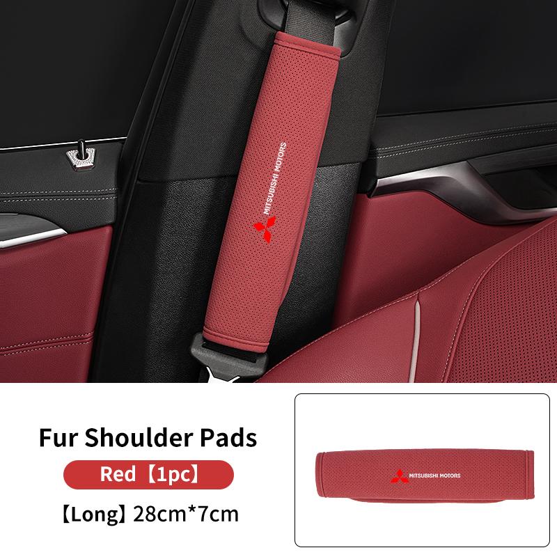 For Mitsubishi Breathable Car Logo Seat Belt Shoulder Cover Strap Padding Protection Mat Outlander Lancer Eclipse Mirage Xpander