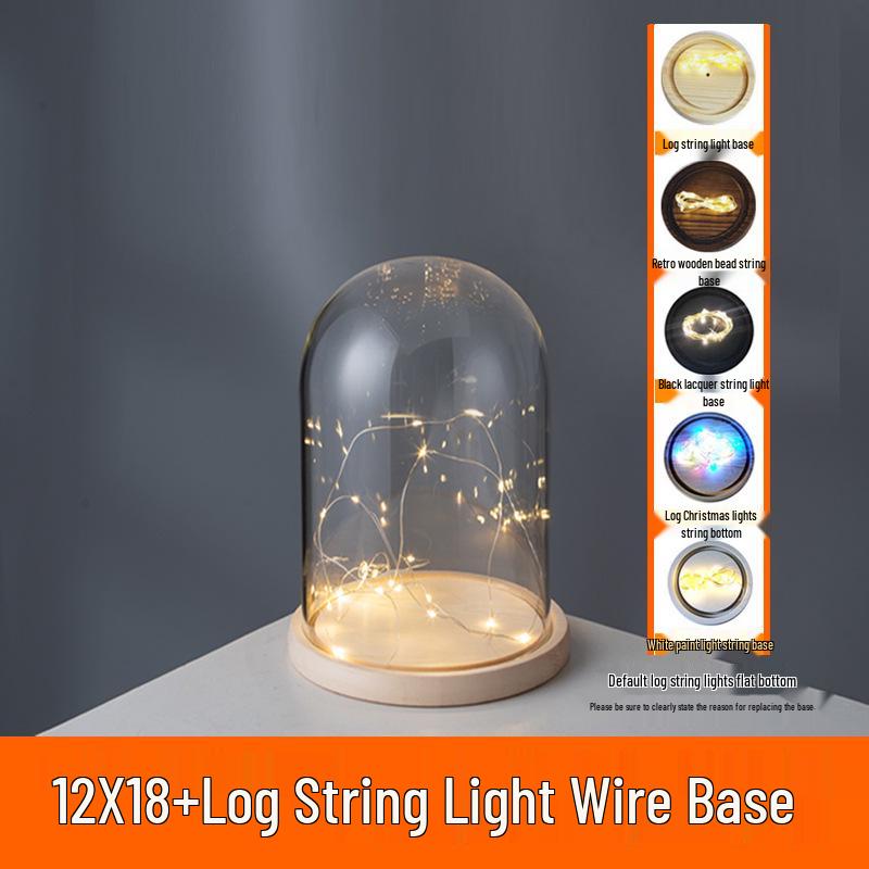 LED Sea Urchin Night Light with Preserved Flower in Glass Cover