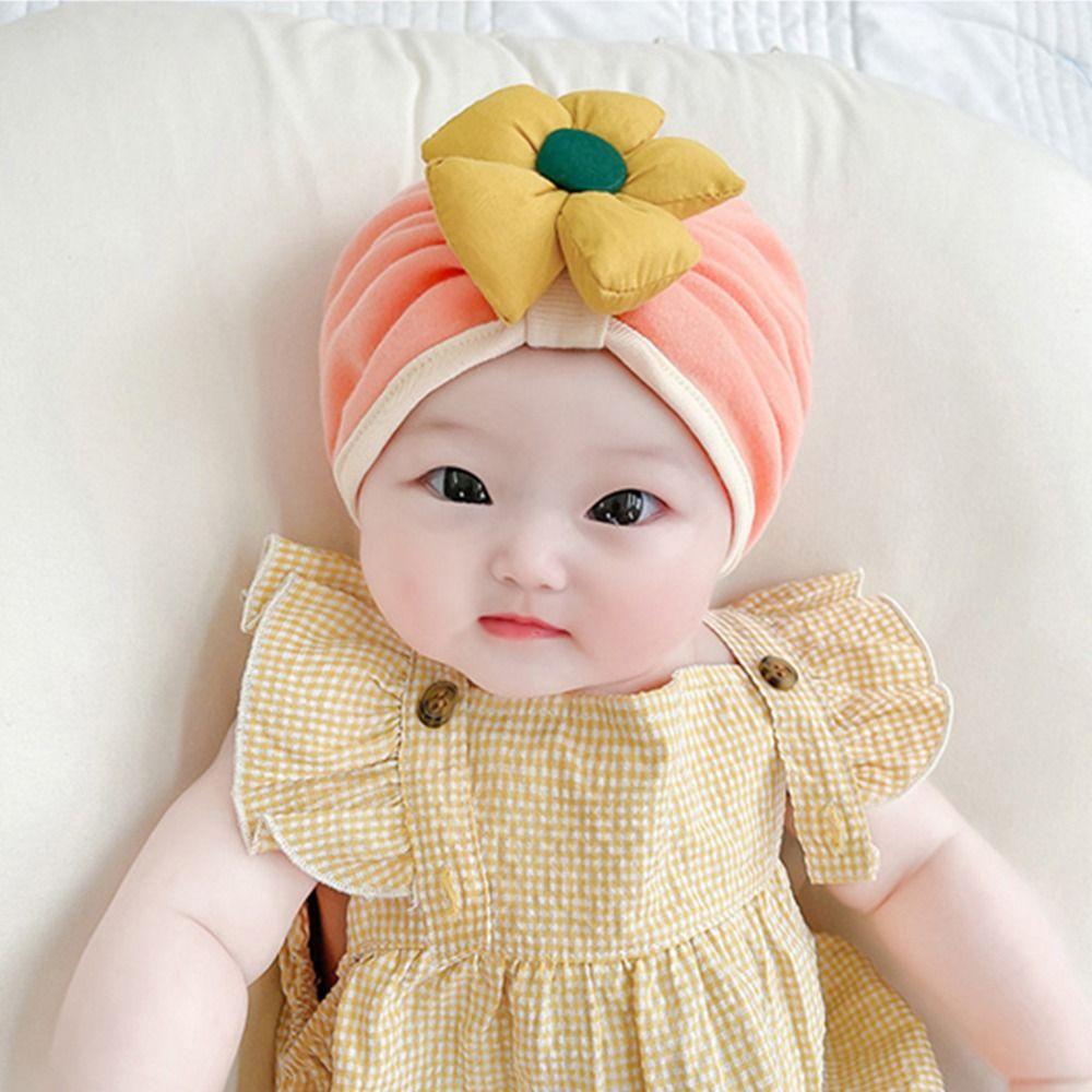 

Accessory Beanie Headwear Spring Three-dimensional Flower Baby Hat Bonnet Turban Baby Girl Cap