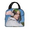 B-Billie-Girl E-eilish American Singer Insulated Lunch Bags Storage Food Box Portable Thermal Cooler Lunch Boxes For Work