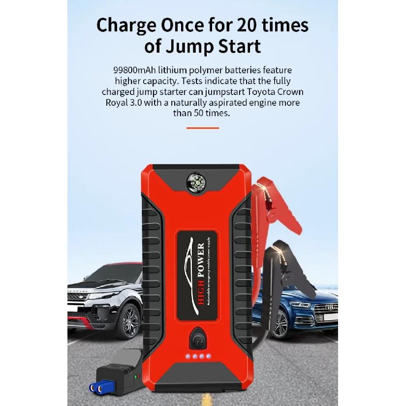 Avviatore Portatile per Batteria Auto Avviatore di Emergenza per Auto 99800mAh Auto a Benzina Diesel Alimentatore di Avviamento di Emergenza 12V Per Auto