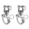 2PCS Snap Shackle 316 Stainless Steel Quick Release High Strength Universal for Sailboat Rigging 87mm