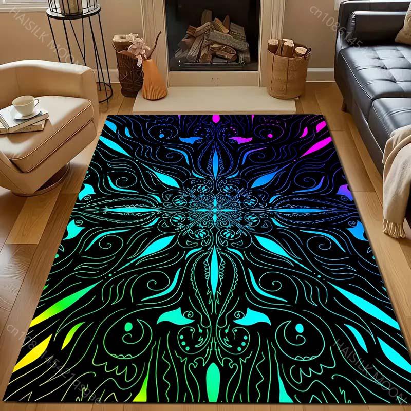 Fantasy Mandala Art Pattern Carpet for Living Room Bedroom Bedside Sofa Floor Mat Modern Home Decor Aisle Corridor Area Rug