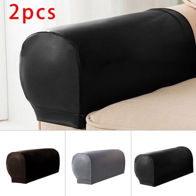 PU Leather Sofa Armrest Covers Couch Arm Protector Stretchable Waterproof