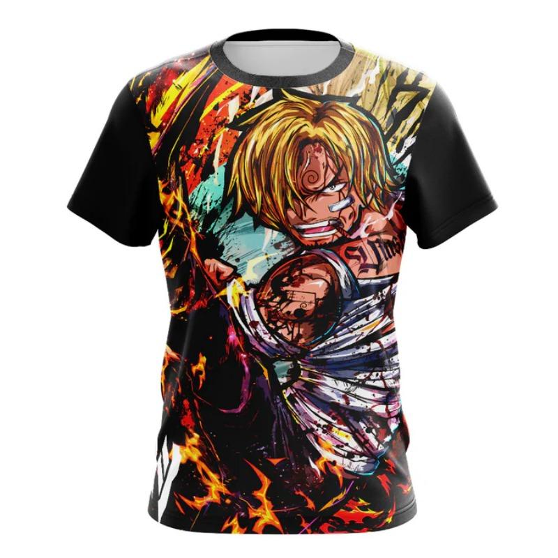 Summer 2026 One Piece Luffy "Five-tier Nika Sun God" Comic-style Trendy 3D Printed Breathable T-shirt for Adults and Children