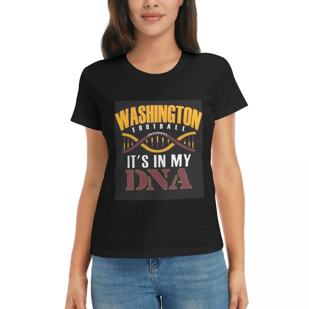 Women TShirt Washington Pro Football Funny Its In My DNA Summer Short Sleeve Tees Cotton T Shirts Clothes Tops Streetwear