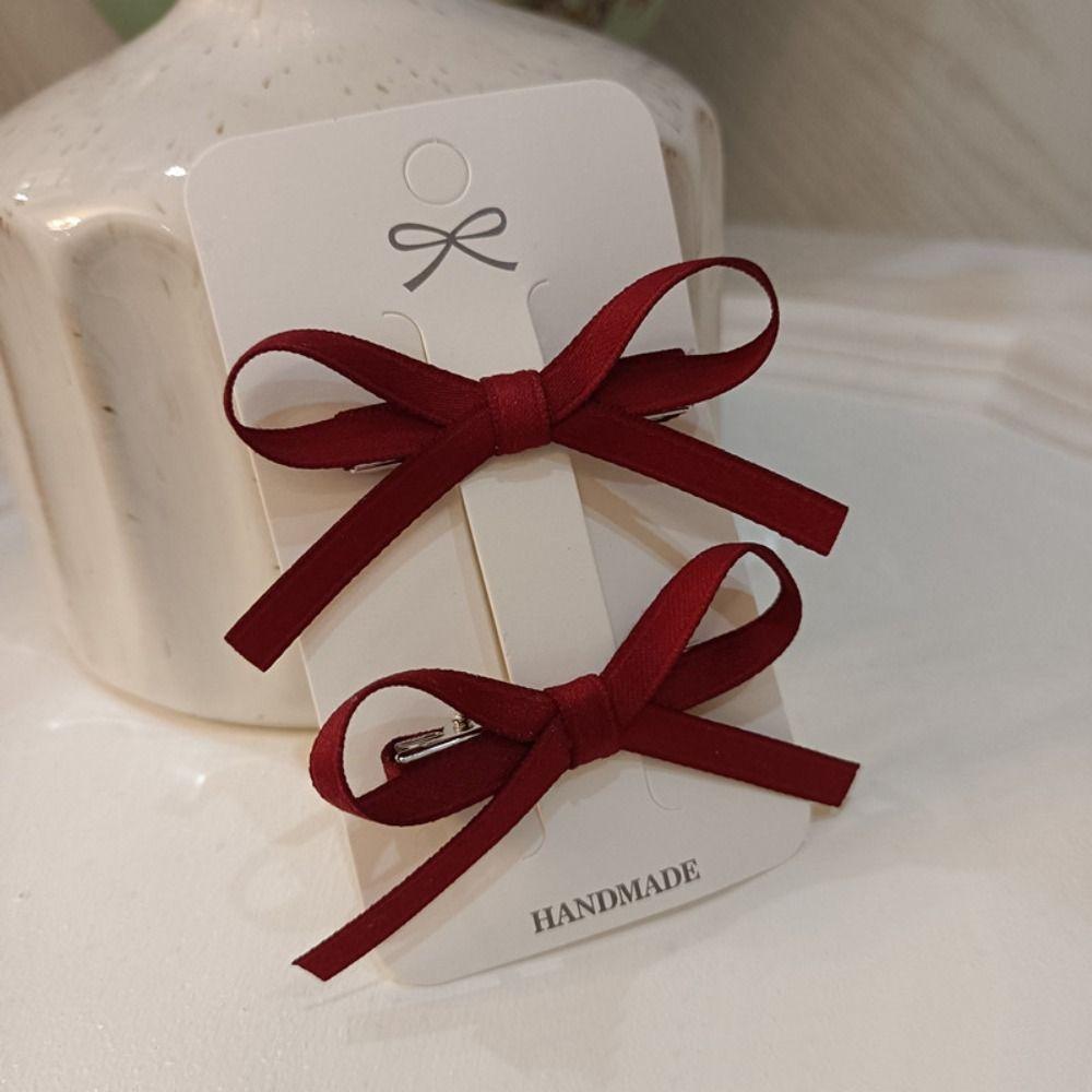 Korean Sweet Ballet Ribbon Bowknot Hair Clips Headwear Hair Accessories Bow Hairpin Fashion Mini Grab Clips Bang Clip Girls