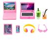 Barwawa 30cm Doll Computer, Doll Cell Phone, 1/6 Scale Doll Accessories, 6-Pack (Pink)