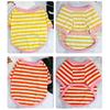 Dogs Striped T-Shirt Pet Round Neck Tee Shirt Short Sleeve Casual Pullover Puppy Apparel for Small Medium Dogs