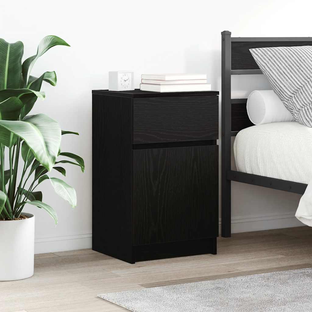 Nightstand Black 39x35x65 cm Engineered Wood