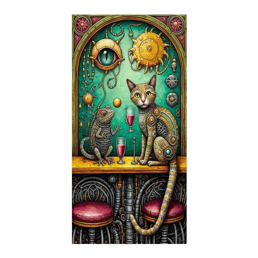 Moon Cat Gecko Large Size Diamond Painting Animals Diy Full Square Round Drill Rhinestone Embroidery Mosaic Cross Stitch Kits Wall Decor