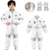 AOTYP Astronaut Costume Set with Perfect for School and Cultural White 140 Kids' 3-Piece Gloves, Birthdays, Christmas, Halloween, Parties, Festivals,
