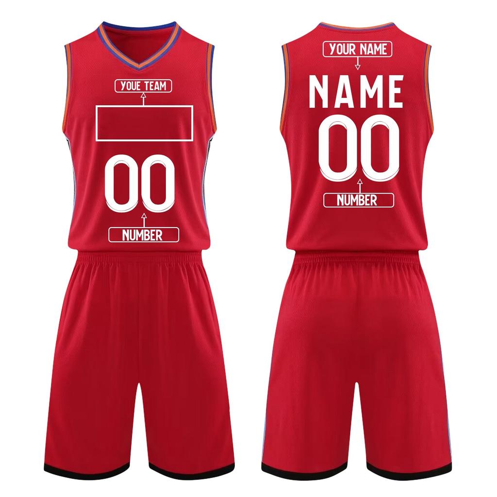 Herren Basketball Trikot Set Ärmellos V-Ausschnitt Uniformen Leichte Athletische Sportbekleidung Trainingsoutfit