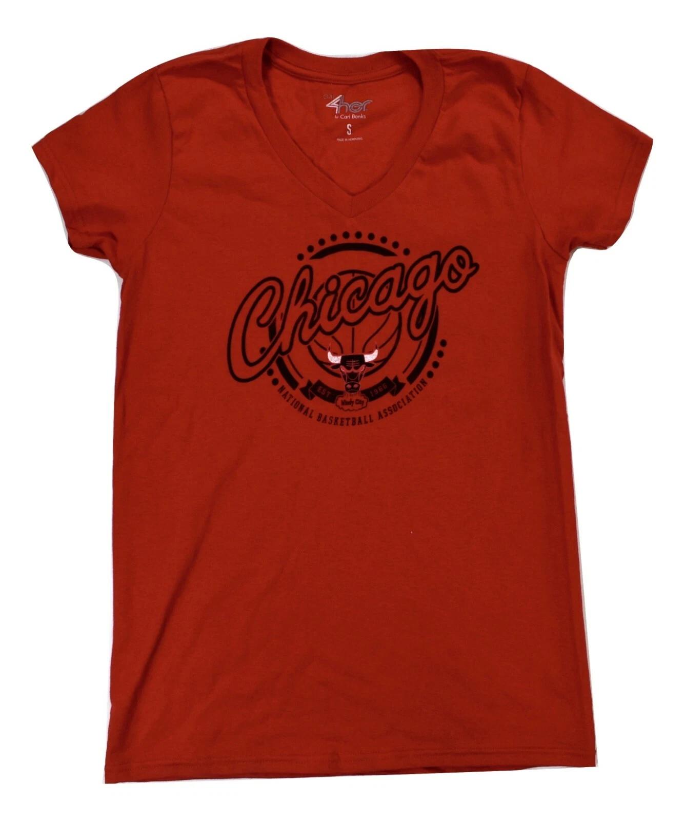 GIII 4 Her Womens NBA Chicago Bulls Basketball Shirt New S, M, L, XL 4XL