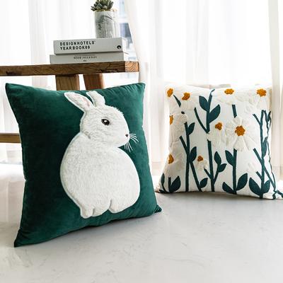 1 Psc Small Fresh Sofa Embroidery Pillow Cushion Bedroom Bed Pillowcover Decorative Backrest Flower Pillowcase