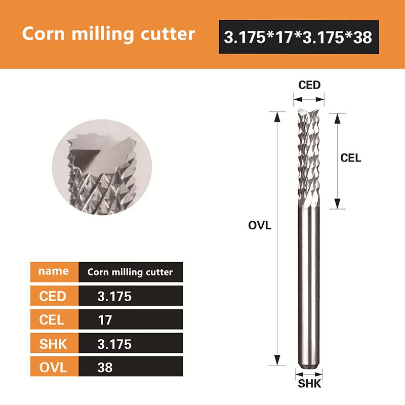 

Твердосплавная кукурузная концевая фреза D0.8, 1.0, 1.6, 1.8, 2.4, 3.1 Фреза для печатных плат Режущие фрезерные инструменты A3