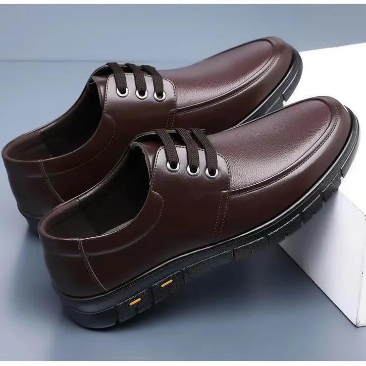 New British Style Fashionable Versatile Business Casual Shoes with Soft Soles for Work and Office Men's Formal Leather Shoes