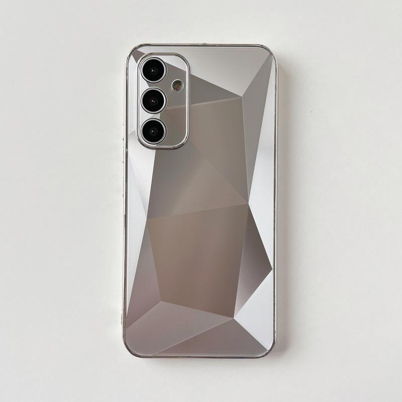 For Samsung S24 S23 Ultra S22 A73 A54 A34 Cover Hard TPU PC Hybrid Shockproof Luxury 3D Diamond Mirror Phone Case