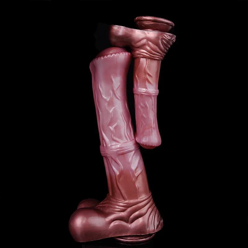 Giant Horse Dildo 8.8cm Thick Realistic Animal Penis Huge Cock Anal Orgasm Masturbators With Sucker Sex Toy For Women Men