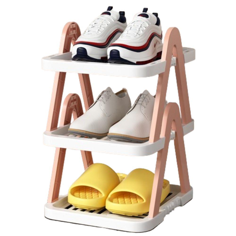 Plastic Shoe Cabinet Storage Stackable Cosmetic Storage Rack Layered Shoe Rack Home Furnishings