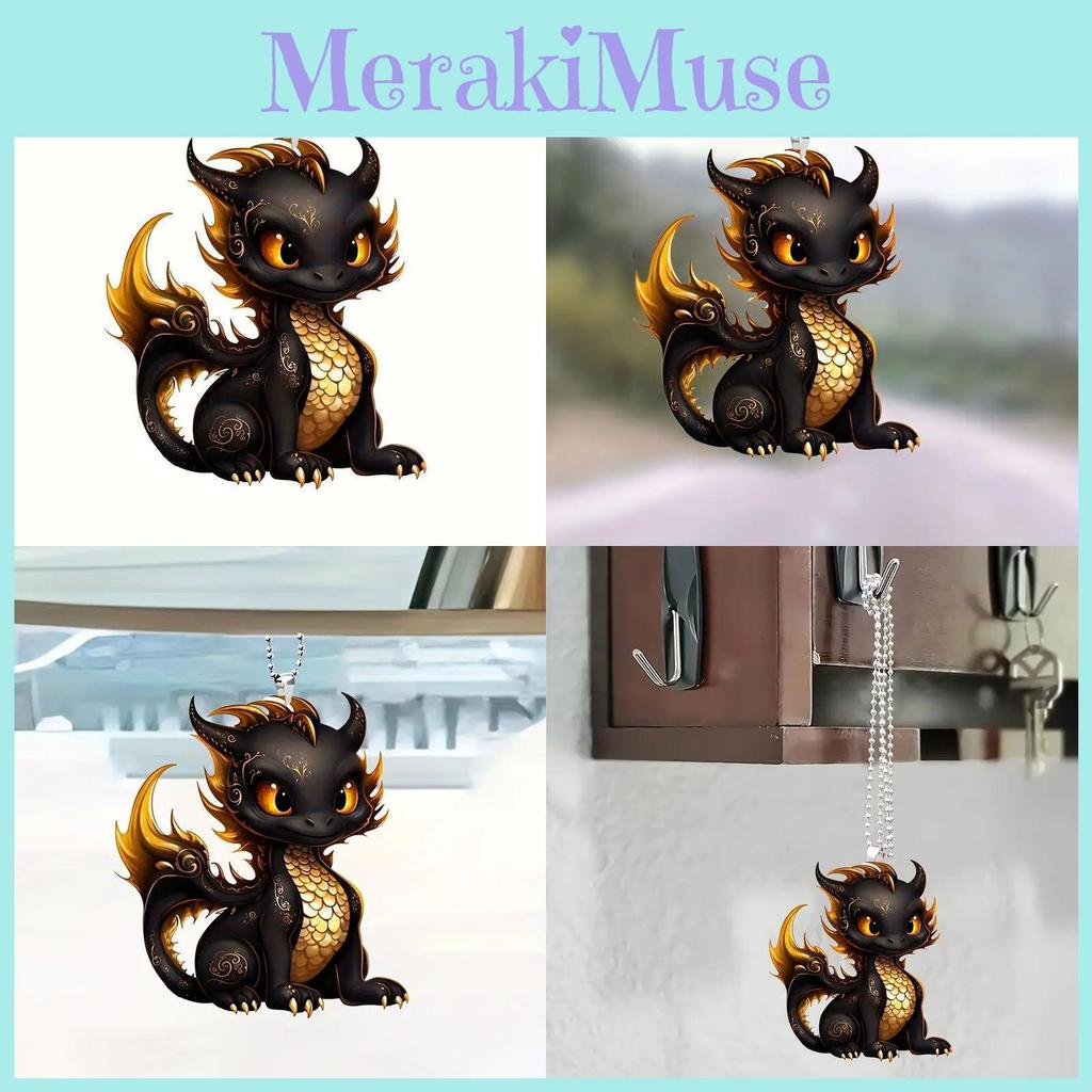 Eyecatching Black Dragon Acrylic Car Charm For Creative Interior Design