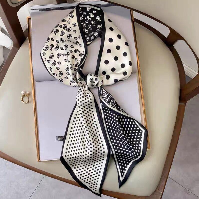 Big Brand Double-sided Printed Long Headband Silk Scarf Hin Scarf Ribbon Tie Bag Decoration Suit Scarf Waist Belt Multi Function