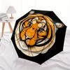 1pc Tiger Pattern Automatic Open/close Folding Compact Umbrella, 8-Rib Sturdy Canopy, Lightweight Portable, Everyday Use, Gift, Outdoor Umbrella, Trav