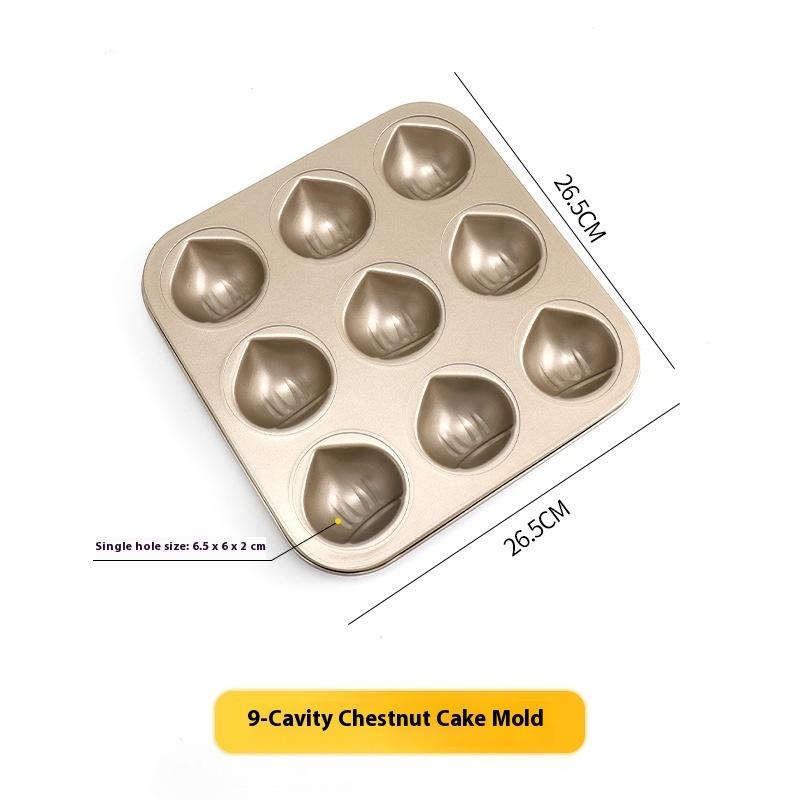 

Форма для выпечки кексов в форме каштана на 6/9 ячеек, противень, форма, углеродистая сталь, кухонный инструмент для выпечки, кухонные аксессуары
