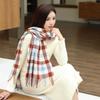 Winter Plaid Scarf for Women Warm Checkered Shawl Soft Imitation Cashmere Neck Warmer Thick Student Wrap Cold Weather