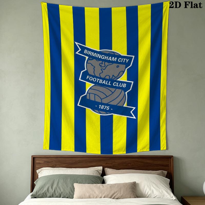 Birmingham City FC Wall Tapestry Aesthetic Wall Hanging Printed Fabric Blanket Decorative Tapestries for Bedroom Living Room Home Decor