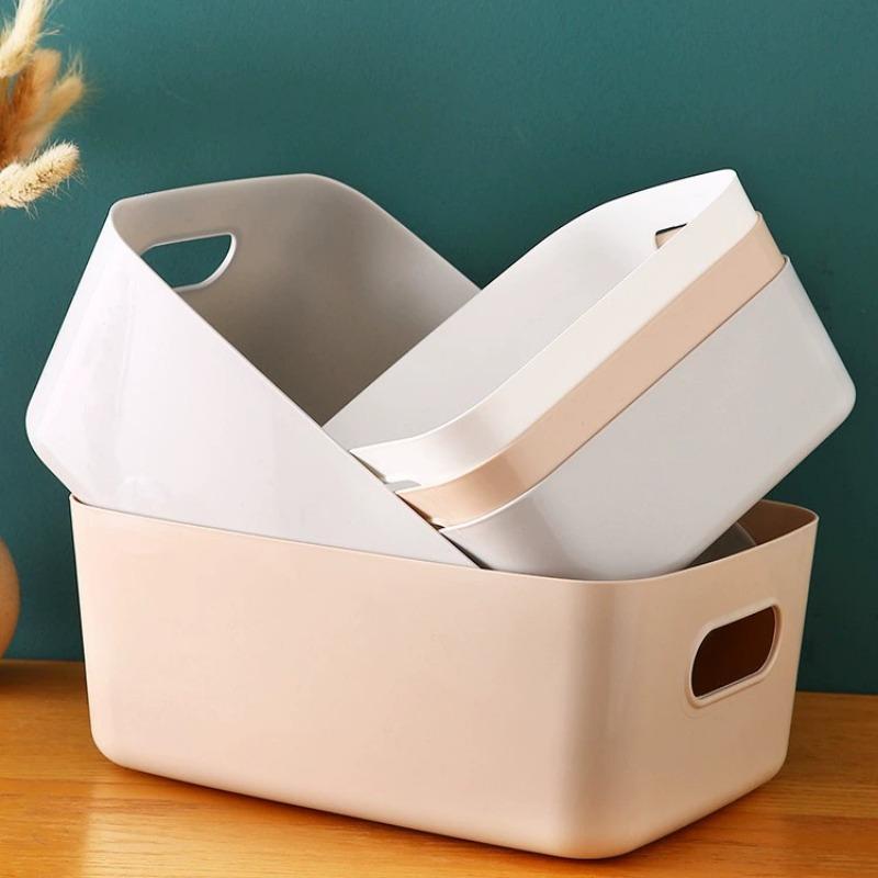 10Pcs Plastic storage box, desktop large storage box, cosmetics and miscellaneous items sorting, dormitory storage box