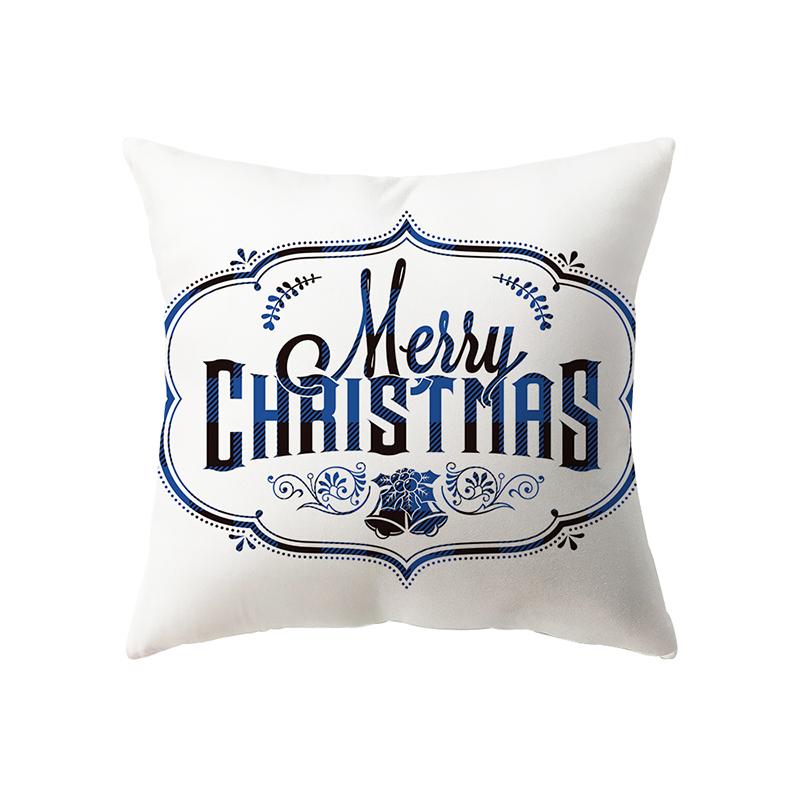 Christmas Theme Printed Pattern Cushion Cover Home Living Room Sofa Decoration Square Polyester Pillow Pillow Cover