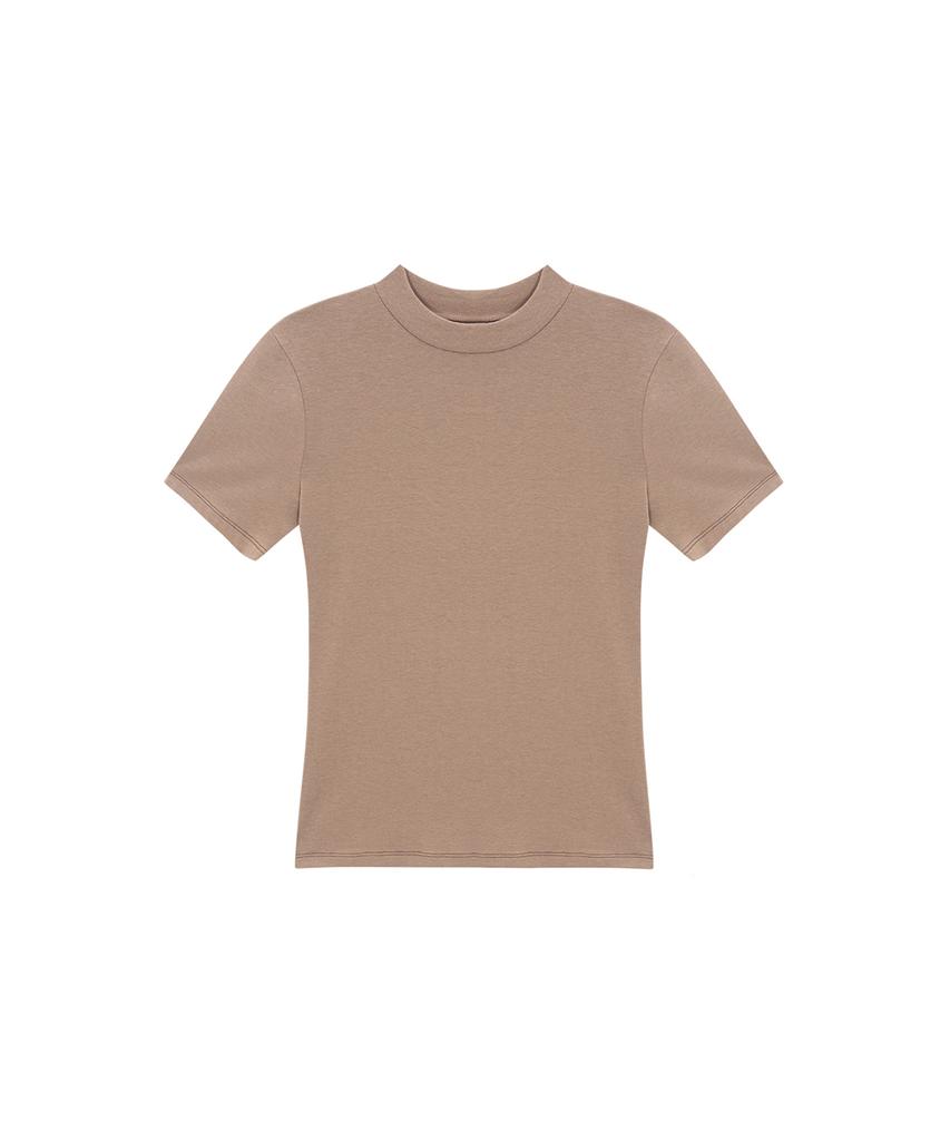 WEREVE Back Label Slim T-Shirt_Brown