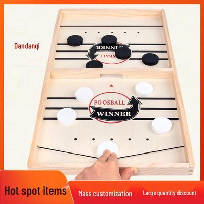 Two-Player Wooden Flick Chess: Catapult Battle Board Game for Parent-Child Interaction.
