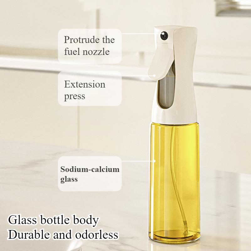Kitchen Oil Bottle 550mL No Open Lid Spray Pour Dual Purpose Oil Bottle No Hanging Oil Vinegar Soy Sauce Glass Seasoning Bottle